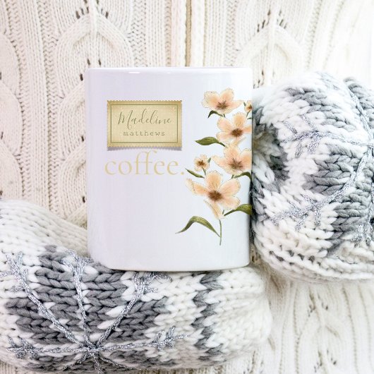 Monogram Classic Elegante  Bloemen Koffie Mok