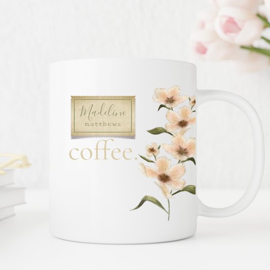 Monogram Classic Elegante Bloemen Koffie Mok
