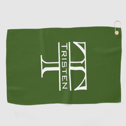 Monogram Classic Golf Golfers Gift Golfhanddoek (Horizontaal)