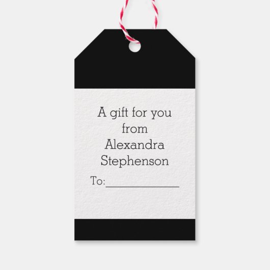 Monogram Classic Holly WreatCustom Kerstmis Cadeaulabel (Achterkant)