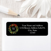 Monogram Classic Holly WreatCustom Kerstmis Etiket (Insitu)