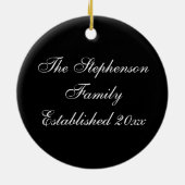 Monogram Classic Holly WreatCustom Kerstmis Keramisch Ornament (Achterkant)