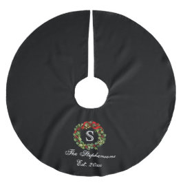 Monogram Classic Holly WreatCustom Kerstmis Kerstboom Rok