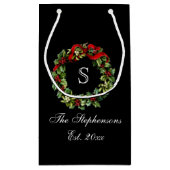 Monogram Classic Holly WreatCustom Kerstmis Klein Cadeauzakje (Achterkant)