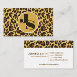 Monogram Classic Leopard Print Rockabilly Patroon Visitekaartje