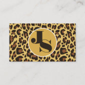 Monogram Classic Leopard Print Rockabilly Patroon Visitekaartje (Voorkant)