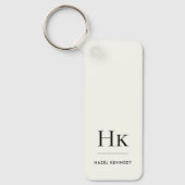 Monogram Classic Modern Minimalist Initials Ivory Sleutelhanger (Voorkant)