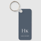 Monogram Classic Modern Minimalist Navy and White Sleutelhanger (Voorkant)