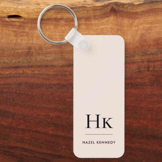 Monogram Classic Modern Minimalistische Initialen  Sleutelhanger (Voorkant)