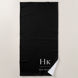 Monogram Classic Simple Chic Zwart Wit Strandlaken