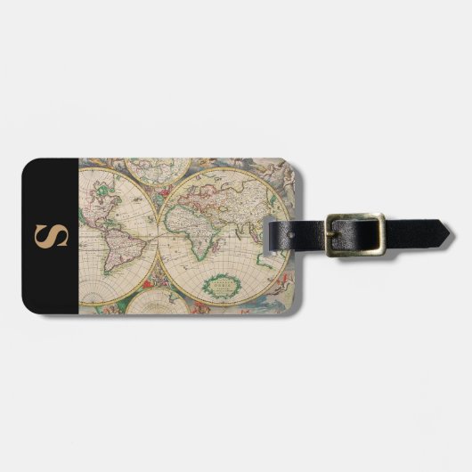 Monogram Classic Travel  Wereldkaart Bagagelabel (Voorkant horizontaal)