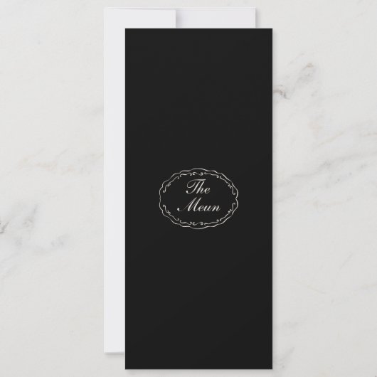 Monogram Classic Wedding Classic Long Menu Card Kaart (Achterkant)