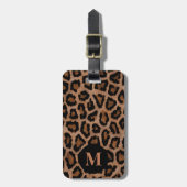 Monogram Classic Zwart / Bruin Leopard Spot Print Bagagelabel (Voorkant verticaal)