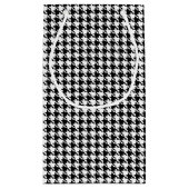Monogram, Classic Zwart Wit Houndstooth Klein Cadeauzakje (Achterkant)
