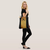 Monogram classy Black & Gold Design Tote Bag (Op model)