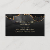 Monogram Classy Black Gold Marble Agate Visitekaartje (Achterkant)
