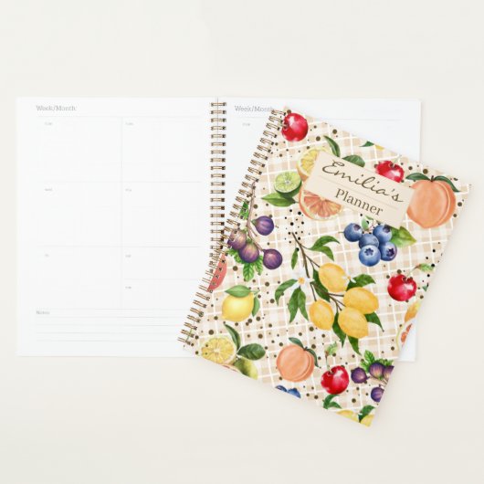 Monogram classy pretty beige and brown Citrus Planner (Display)