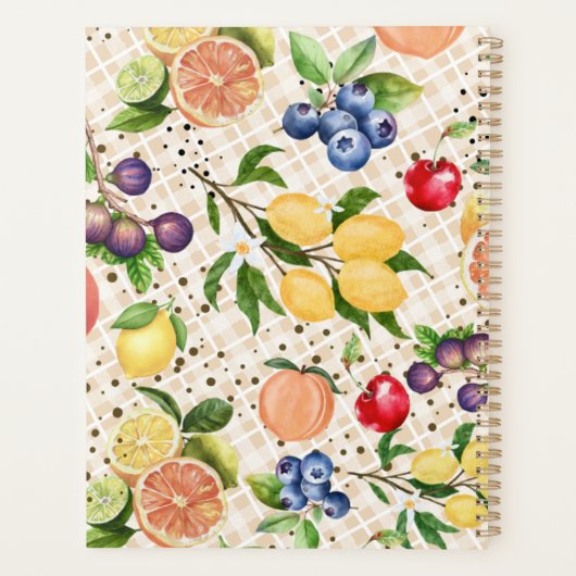 Monogram classy pretty beige and brown Citrus Planner (Achterkant)