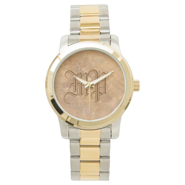 Monogram Classy Stone Look Horloge (Voorkant)