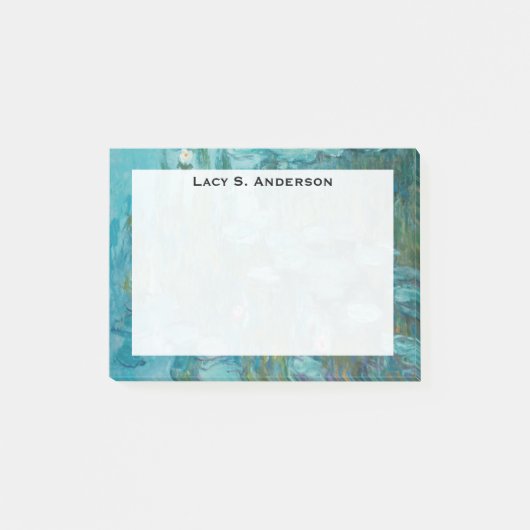 Monogram Claude Monet, Waterlelies, 1915, Aqua Post-it® Notes (Voorkant)