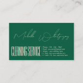 Monogram CLEANING SERVICE modern lettertype Visitekaartje (Achterkant)