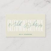 Monogram CLEANING SERVICE modern script Visitekaartje (Voorkant)