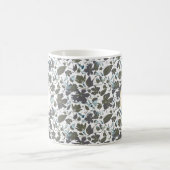 Monogram Clematis Vine Elegant Groen Blauw Bloemen Koffiemok (Center)
