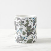 Monogram Clematis Vine Elegant Groen Blauw Bloemen Koffiemok (Center)