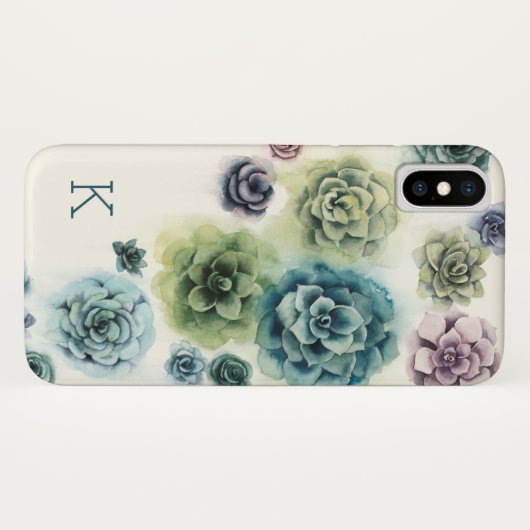 Monogram | Cluster Succulenten Case-Mate iPhone Case (Achterkant (horizontaal))