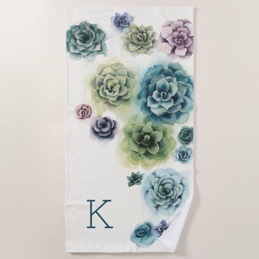 Monogram | Cluster Succulenten Strandlaken (Voorkant)