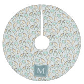 Monogram Coastal Oyster Shell Kerstboom Rok (Voorkant)