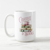 Monogram Coffee and Books Floral  Koffiemok (Links)