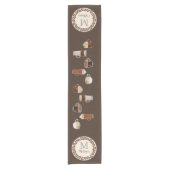 Monogram Coffee Lover Dark Brown Korte Tafelloper (Voorkant)