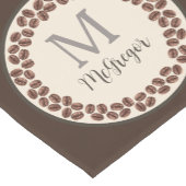 Monogram Coffee Lover Dark Brown Korte Tafelloper (Hoek)