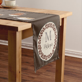 Monogram Coffee Lover Dark Brown Korte Tafelloper