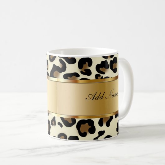 Monogram Coffee Mugs Leopard Koffiemok (Voorkant rechts)