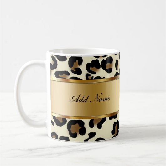 Monogram Coffee Mugs Leopard Koffiemok (Links)