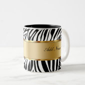 Monogram Coffee Mugs Zebra Tweekleurige Koffiemok (Voorkant rechts)