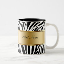 Monogram Coffee Mugs Zebra