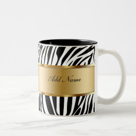 Monogram Coffee Mugs Zebra Tweekleurige Koffiemok