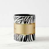 Monogram Coffee Mugs Zebra Tweekleurige Koffiemok (Center)