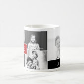 Monogram Collage Aangepaste Foto Mok - Rood (Center)