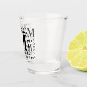 Monogram Collage Black Modern Aangepast Shot Glas (Rechts)