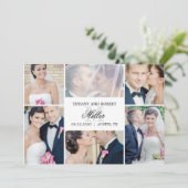 Monogram Collage Editable Kleur enkel Gehuwde Kaar Bedankkaart (Staand voorkant)