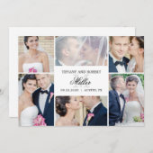 Monogram Collage Editable Kleur enkel Gehuwde Kaar Bedankkaart (Voorkant / Achterkant)