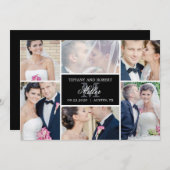 Monogram Collage Editable Kleur enkel Gehuwde Kaar Bedankkaart (Voorkant / Achterkant)