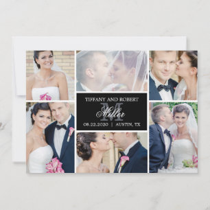 Monogram Collage Editable Kleur enkel Gehuwde Kaar Bedankkaart
