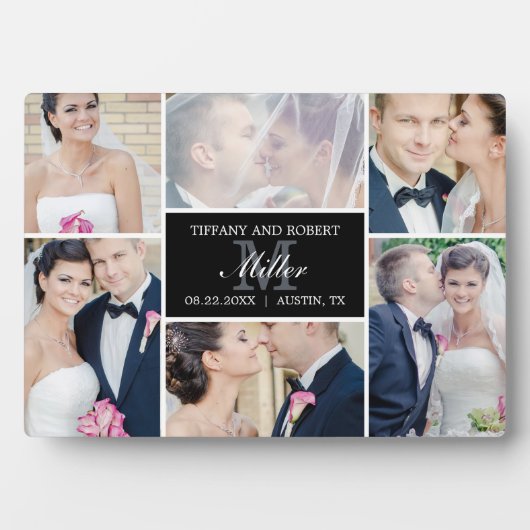 Monogram Collage EDITABLE KLEUR Plak met paling Ea Fotoplaat (voorkant)