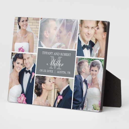 Monogram Collage EDITABLE KLEUR Plak met paling Ea Fotoplaat (Zijkant)