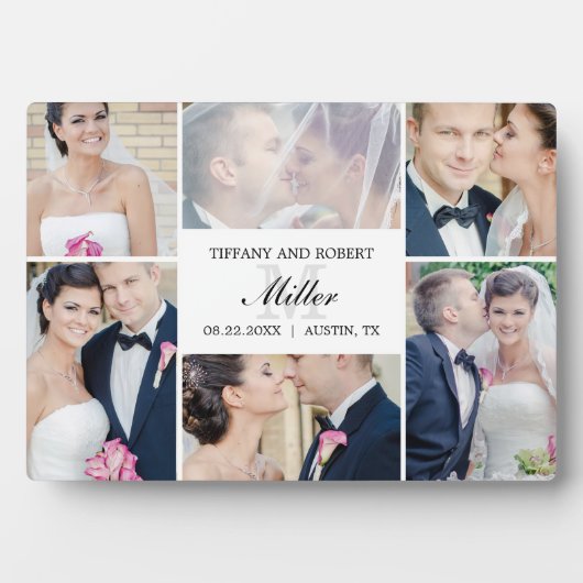 Monogram Collage EDITABLE KLEUR Plak met paling Ea Fotoplaat (voorkant)